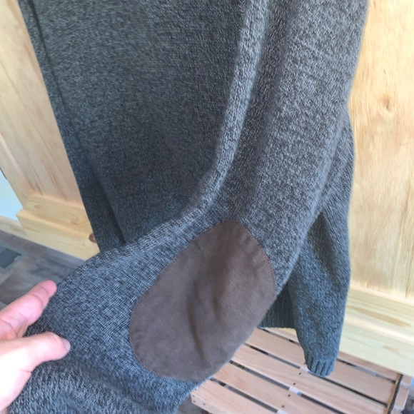 Chaps gray patched sleeve crew pop over sweater size XL - Picture 3 of 4